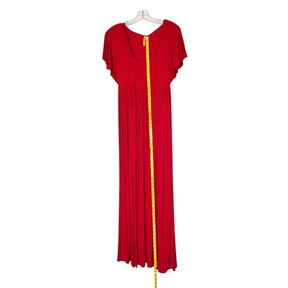 Rachel Pally Maxi Dress Womens Size S Red Stretch Ribbed Knit Designer Flowy - Picture 10 of 11